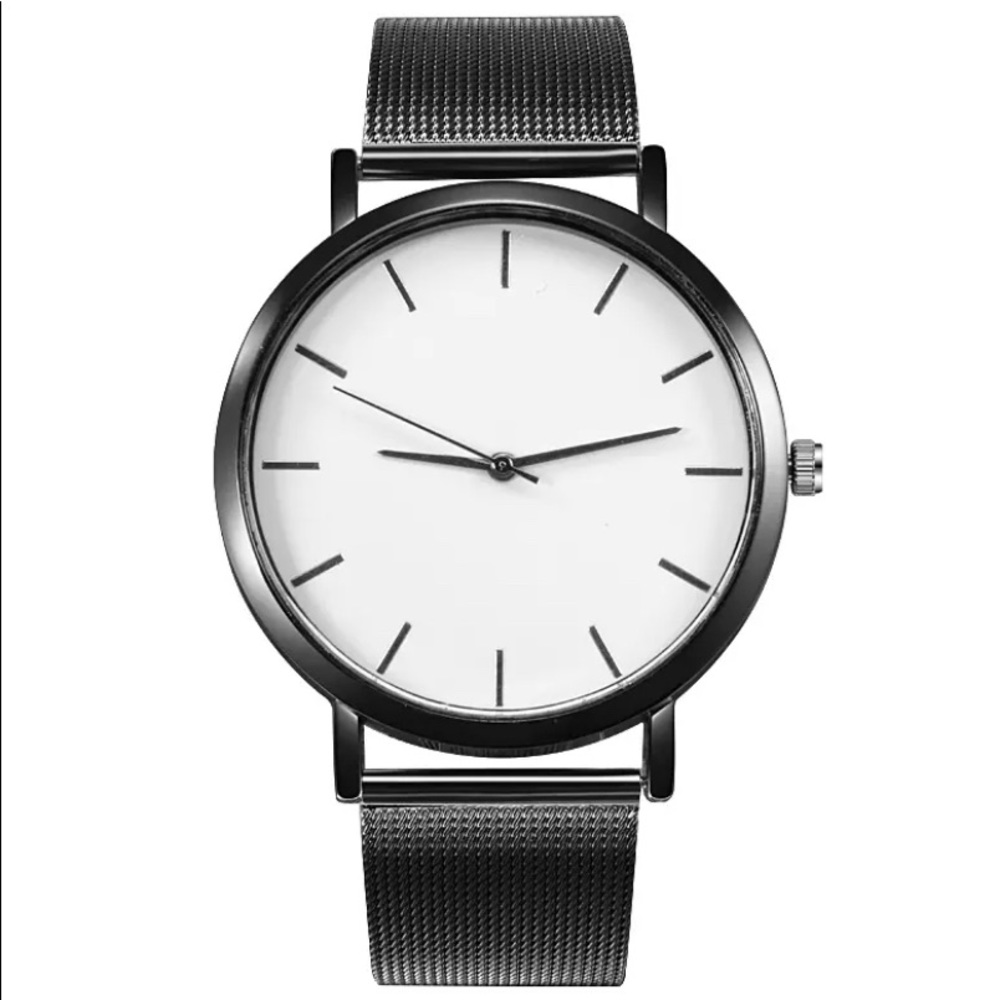 Luxury Mesh Steel Women Watch In black silver